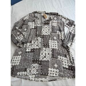 NWT Hashtag In Trend White Taupe Paisley Dress Size XS New